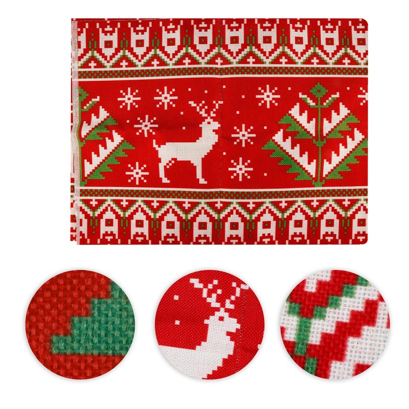 Rumyve Christmas Table Runner,Rectangular Linen Xmas Table Runner,Christmas Dinner Party