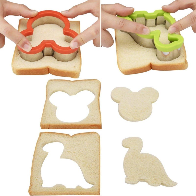 AVANA Stainless Steel Cookie Cutters Sandwich Cutter Cookie Mouse Dinosaur