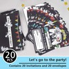 WERNNSAI Watercolor Video Game Party Invites - 20 Set Fill-in