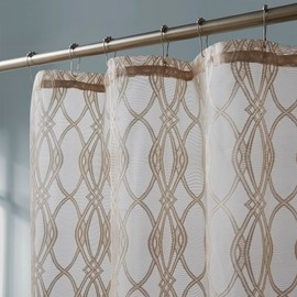 Warm Home Designs Modern Shower Curtain 72 Inches Long. Gold Shower Curtain Fabric Features Moroccan Geo Design. Geometric Shower Curtain for Modern Bathroom Decor, Gold Bathroom Decor. GSH Linen 72