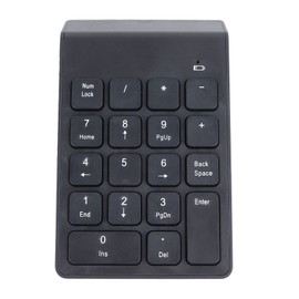 Wireless Number Pad BT5.0 Black 18 Keys Battery Powered Widely Compatible Numeric Keypad for Gaming Office Computer