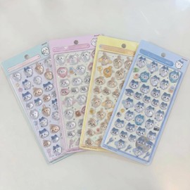 Ninrikidy Bon Hen Drop Stickers, 3D 3D Stickers, Squishy, Cute, Set of 4, Stylish, Decorative Stickers, Girls, Can be Pasted on Cell Phone Decoration, Notebook or DIY, Diary or Craft Supplies, Can be