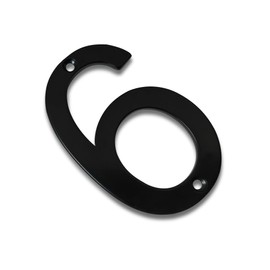 Premium 3 Inch High Stainless Steel Mailbox Numbers- Unique Polish Finish-Rustproof/Black/Number 6