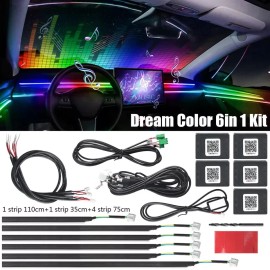 OPRAH 6 in 1 Symphony app Car Atmosphere Interior LED Acrylic Fiber Ambient Light RGB