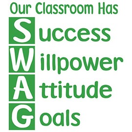 24"x20" Our Classroom Has Swag Success Willpower Attitude Goals Wall Decal Sticker Color Choices Wall Decal Sticker Art Mural Home Décor Quote