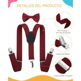 Satinio Set D 4tirantes Ajustables Con Moño Para Niños Boda Eventos