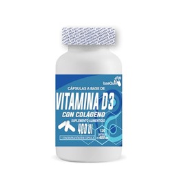 Vitamina D3 400 Ui con Colágeno Hidrolizado | 120 Cápsulas | 400 MG por Cápsula | Con Vitamina C y Zinc | Suplemento Alimenticio | Isaaquim