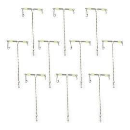 HEITIGN 10Pcs T Shape Line Fishing Swivels Snaps, Stainless Steel 3 Way Rolling Swivel Balance Cross Line Fishing Luminous Swivels