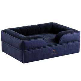 NOAH & PAW XL Dog Bed, 45x35x11 Inch, Orthopedic Large Dog Beds, Eggshell Memory Foam Infused with Cooling Gel, Inner Cover, Waterproof, Machine Washable (Denim Sofa Collection)