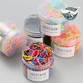 편리한 헤어스타일링 고무 머리끈 500개 (WFHIEWA) Convenient Hair Styling Rubber Hair Ties 500 Pieces (WFHIEWA)