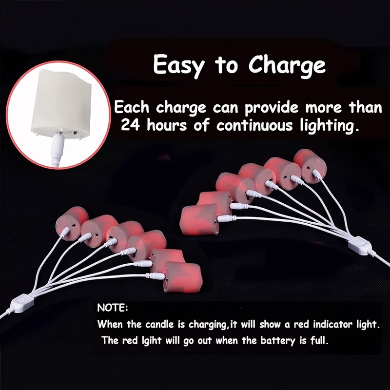 Rechargeable LED Candles with Remote & Timer – Flameless Warm