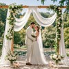 FANPROMS Wedding Arch Drapes White Sheer Fabric 18FT 2 Panels