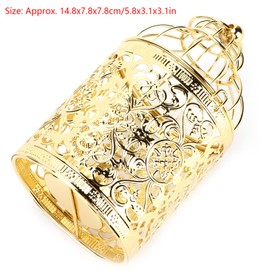 Tomotato Birdcage Candle Holder, Hanging Lantern Metal Tealight Decorative Table Centerpiece for Wedding Party Home Decor