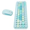 Keyboard Mouse Combo 2.4GHz Wireless Cute Retro 68 Round Keycaps