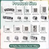 HOBBIESAY 10 Styles 100Pcs Silver Column Spacer Beads 8-24mm Tibetan