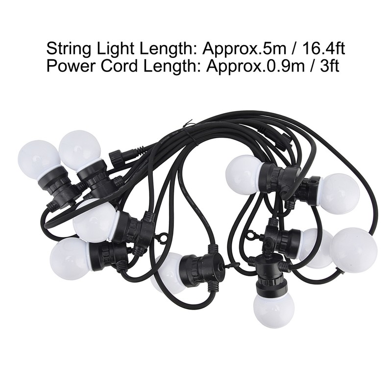 G50 Bulb String Light 5M 10LED White Globe Bulb Decorative