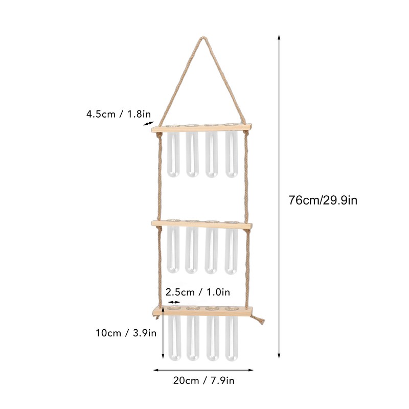 3 Tiered Wall Hanging Plant Terrarium with 12 Test Tubes
