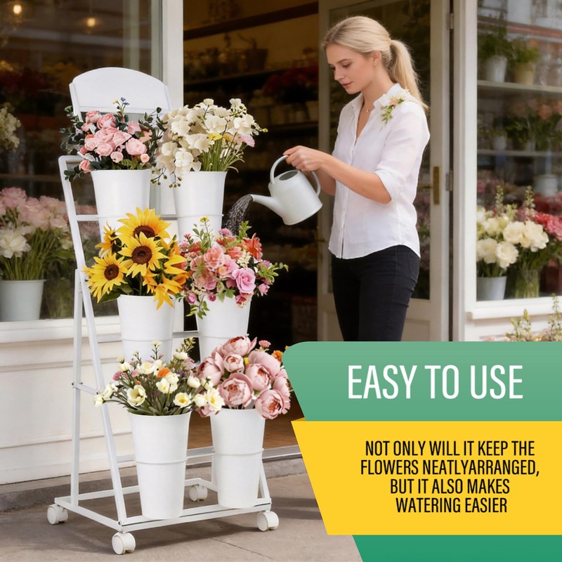 VitarBora Flower display stand, three tiers with six vases, suitable