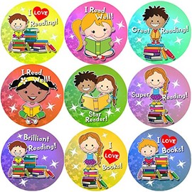 144 Reading Awards 30 mm Reward Stickers for School Teachers, Parents, Nursery