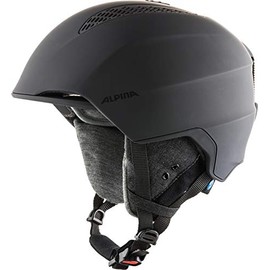 ALPINA Grand Lavalan - Sustainable, Safe and Indive. Adjustable Ski Helmet with Sheep's Wool Lining for Adults, Matte Black, 54-57 cm