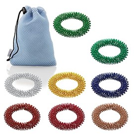 ArthroRoller TS Hand Massage Rings for the Wrist, Acupressure Rings, Wrist Rings for Massage, Pack of 8 in Various Colours