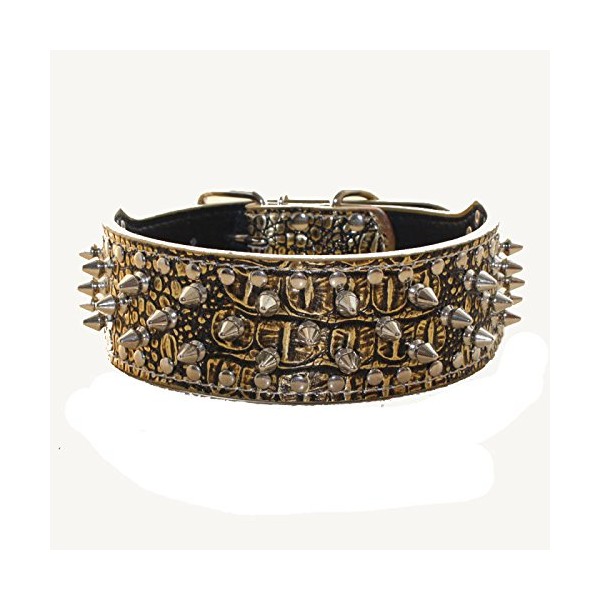 Haoyueer Faux Leather Studded Dog Collar for Medium Large Dogs