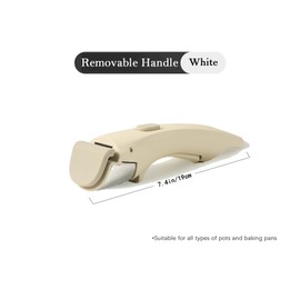 White Universal Pot & Pan Handle with Spatula Pad, Detachable, Anti-Scald Clip
