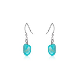 Turquoise Raw Nugget Earrings in Stainless Steel