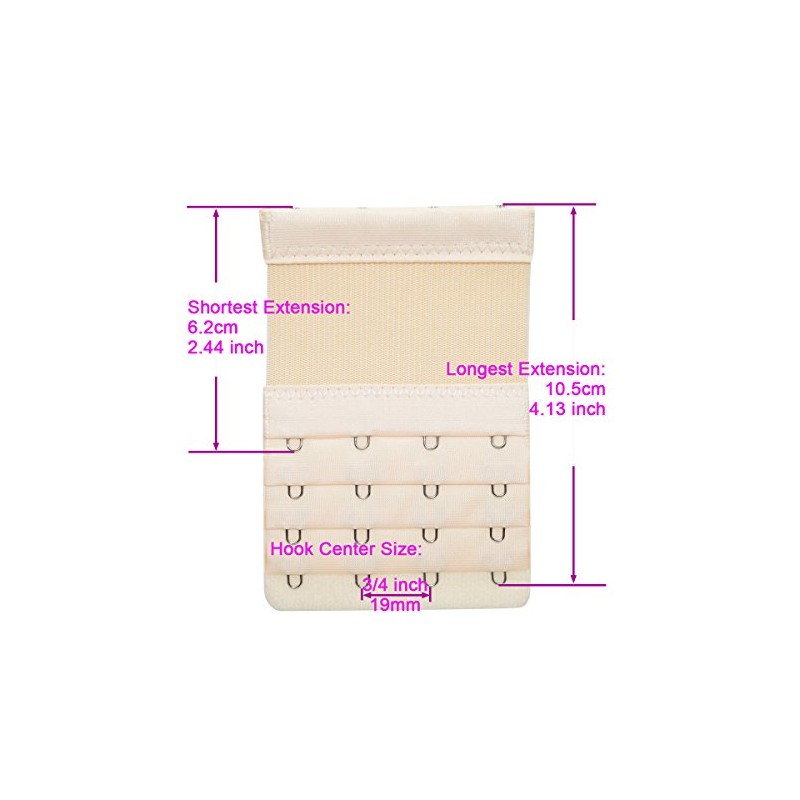 DoHope Women's Elastic 4 Hook Bra Extender, Bra Extension Hooks,