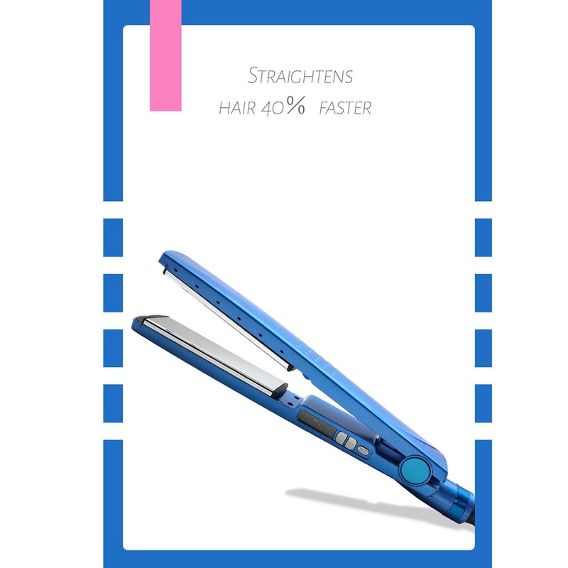 45mm Panel Dual Use Hair Straightener Curler Negative Ion Adjustable