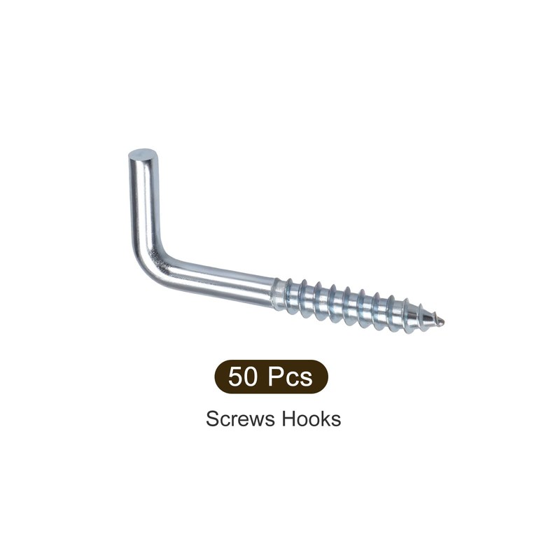 METALLIXITY 50pcs 32mm L Shaped Hooks Ceiling Hooks Metal Right