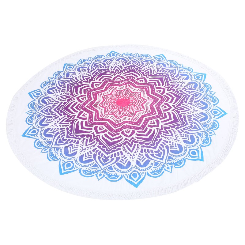 Round Beach Towel Blanket Circular Beach Tassels Blanket Oversized Picnic