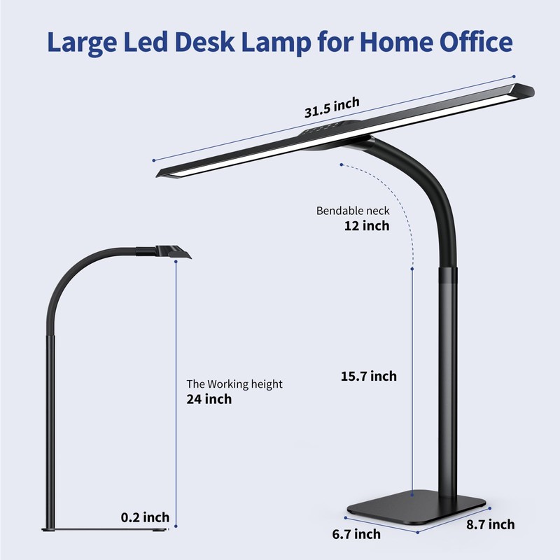 Kary LED Desk Lamp, 24W Architect Desk Lamps with Base