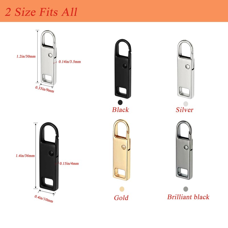 Urmspst Zipper Pull Replacement (Upgraded), 16 Pcs Detachable Zipper Pull