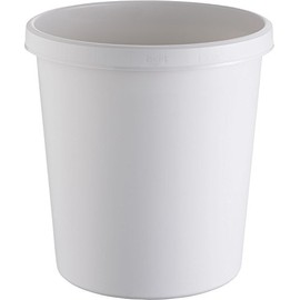 Helit H6105882 - The German, waste paper basket, 18 litres, light grey, with all-round handle, made of plastic, 1 piece