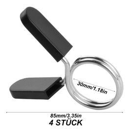 Pack of 4 Dumbbell Clasps, 30 mm Spring Locks, 30 mm, Spring Clasps, Barbell Clamps for Dumbbells, Barbell Bars, Weight Lifting, Strength Training