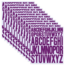 12 Sheets Alphabet Stickers, Self Adhesive Vinyl Letter Stickers Aesthetic, Waterproof Letter Sticker for Water Bottles, Door, Car, Scrapbooking, Poster, Cup(Purple)
