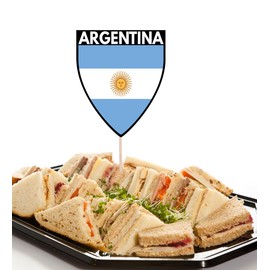 AK Giftshop Argentina Flag Rugby Ball Food & Cupcake Picks Toppers Party Decorations (14 Pack)