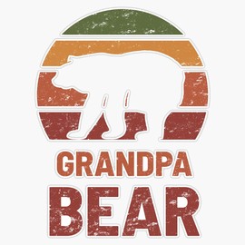 HOF Trading Grandfather Grandpa Bear Vinyl Sticker Waterproof Decal Laptop Wall Window Bumper Sticker 5"