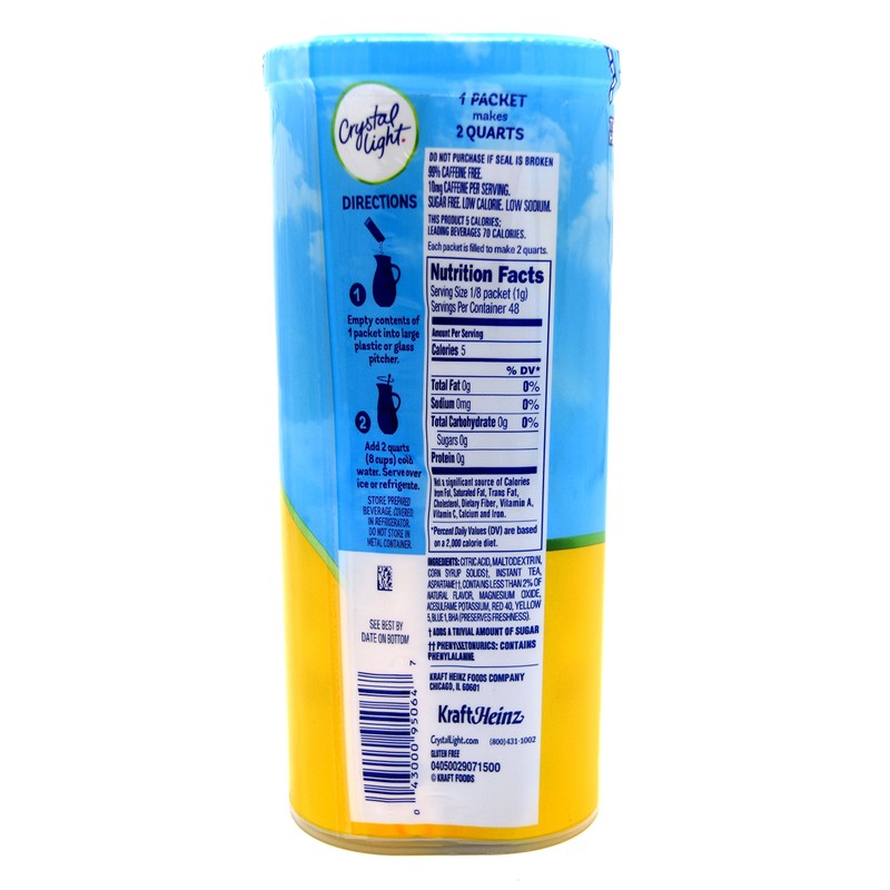 Crystal Light Lemon Iced Tea Drink Mix, 12-Quart Canister (Pack