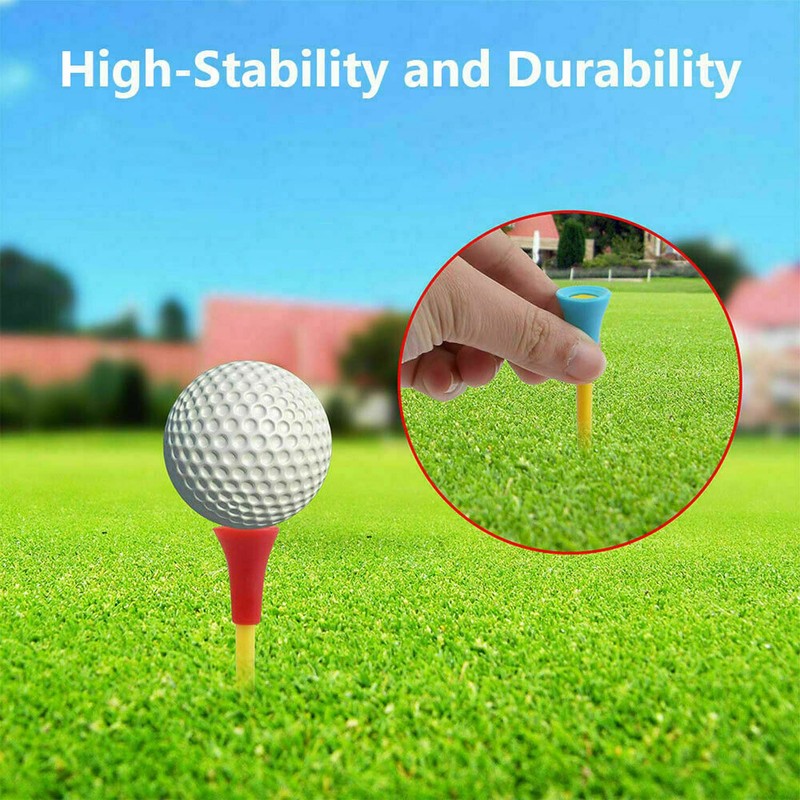 110 Pieces 83mm Golf Tees Multi Color Plastic with Rubber