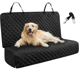 JSTHT Dog Car Seat Covers for Back Seat Waterproof Bench Seat Cover Protector Nonslip Durable Soft Pet Dog Back Seat Cover for Car, Truck, & SUV (Black)