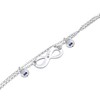 Nenalina 281002-051 Women's Ankle Bracelet Silver Fashion Double Row with