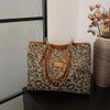 Lushandy Leopard Tote Bag, Leopard Purse Canvas Cheetah Purse Leopard