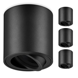 GeyouLux 4 x LED Surface-Mounted Spotlights, Dimmable, Diameter 80 x 84 mm, White, Surface-Mounted Spotlight, Including 5 W 580 LM LED Module, 3000 K/4000 K/6500 K, Surface-Mounted 230 V, 30°