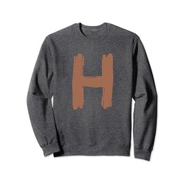 Creative Bold Leather Letter H - Design - Alphabet - Marker Sweatshirt