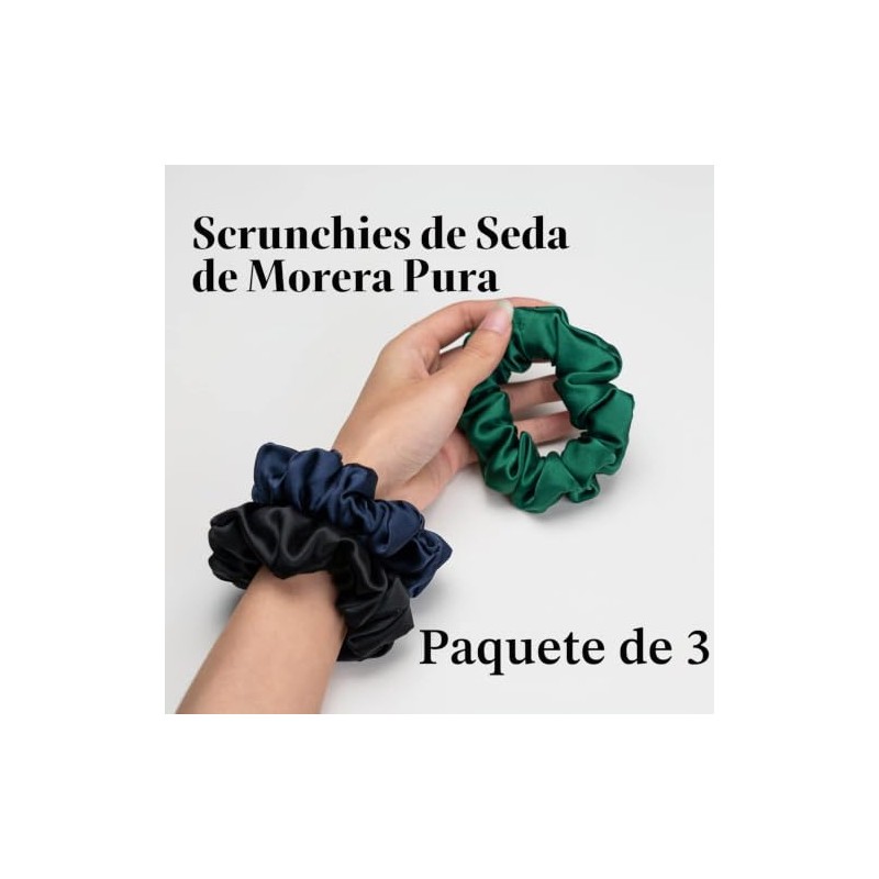 Silmer Paquete de 3 coleteros de seda para cabello grueso,