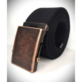 UPGRADE 3STYLE Military Style Sliding Buckle Belt, Vintage copper