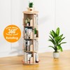 Kinembold Small Rotating Bookshelf, 2 Tier Revolving Bookcase 360 Display