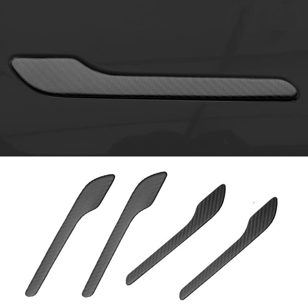 NW Fit for Tesla Model 3 Model y Carbon Fiber Door Handle Sills protetion Handle Sticker car Accessories (Matte)